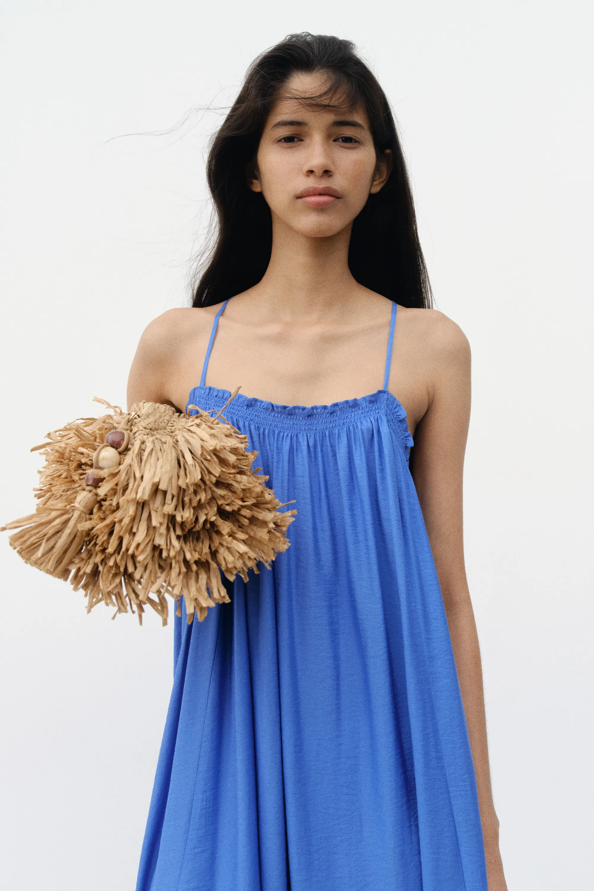 Robe trapèze avec dos dégagé - Bleu