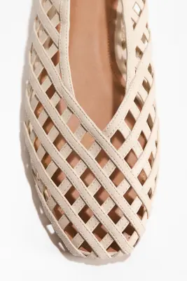 Ballerines à effet tressé - Beige clair — photo 2