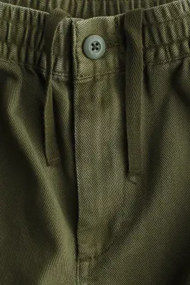 Pantalon cargo en coton - Vert kaki foncé — photo 3