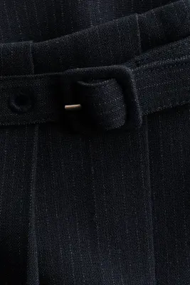 Mini jupe-short avec détail ceinture - Bleu foncé/rayures tennis — photo 3