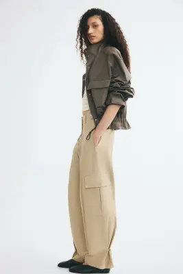 Pantalon barrel cargo - Beige — photo 2