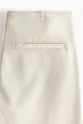 Pantalon large en denim - Beige clair — photo 3