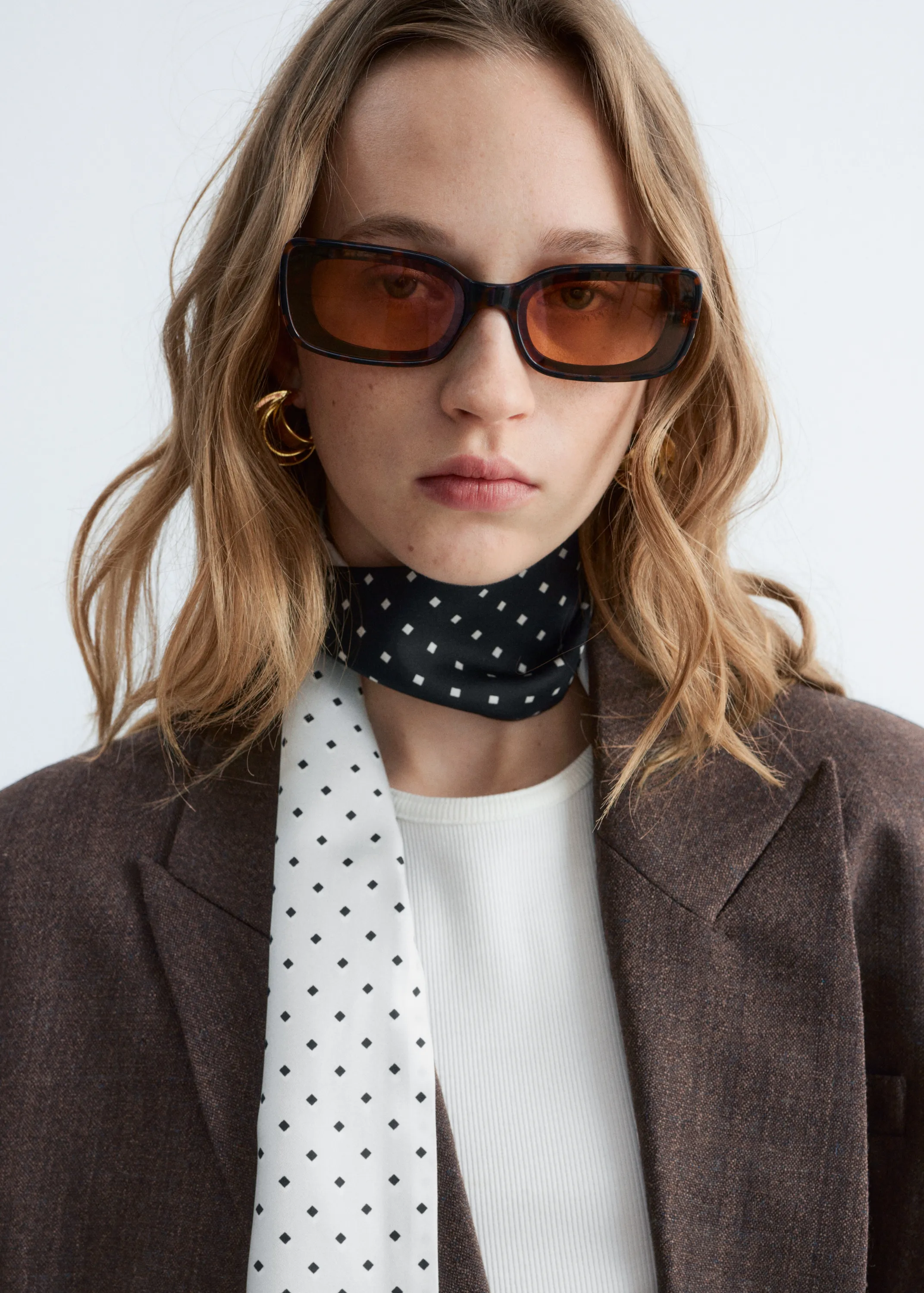 Blazer croisé en laine - Marron foncé
