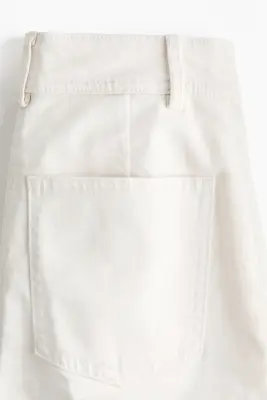 Pantalon évasé 7/8 - Blanc — photo 5