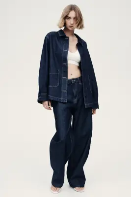 Denim shacket - Bleu denim foncé — photo 2