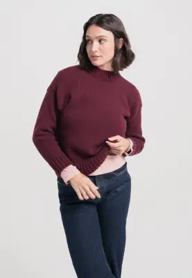 Le pull col montant - Aubergine — photo 1
