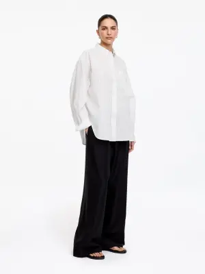 Chemise en coton et soie - Blanc/Noir — photo 1