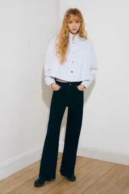 Chemise à épaulettes en twill - Bleu clair — photo 1