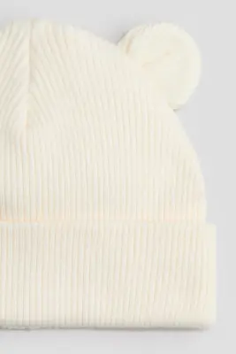 Ensemble 2 pièces bonnet et écharpe - Crème — photo 2
