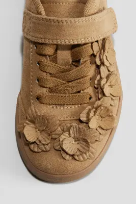 Sneakers à fleurs - Beige — photo 2