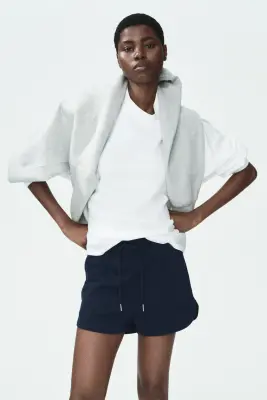 Short en molleton - Bleu foncé — photo 1
