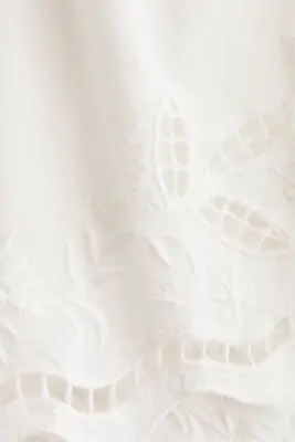Short de plage en coton avec broderie anglaise - Blanc — photo 4