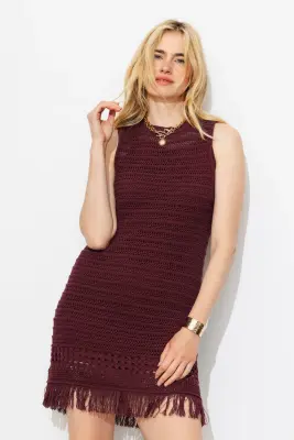 Robe courte frangée en crochet — photo 2