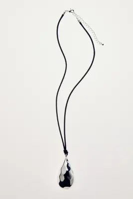 Collier cordon avec pendentif - Argenté — photo 4