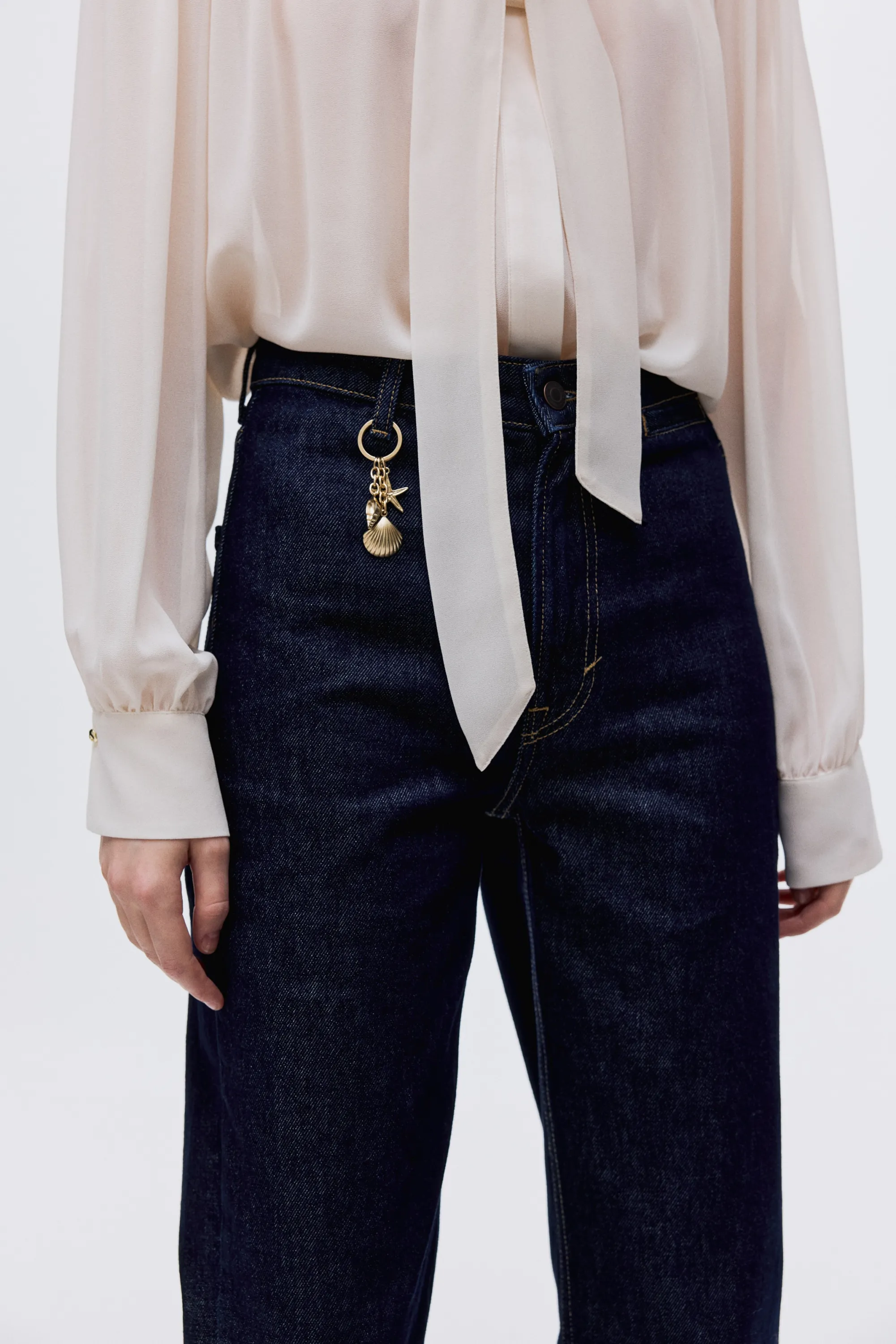Straight High Jeans - Bleu denim foncé