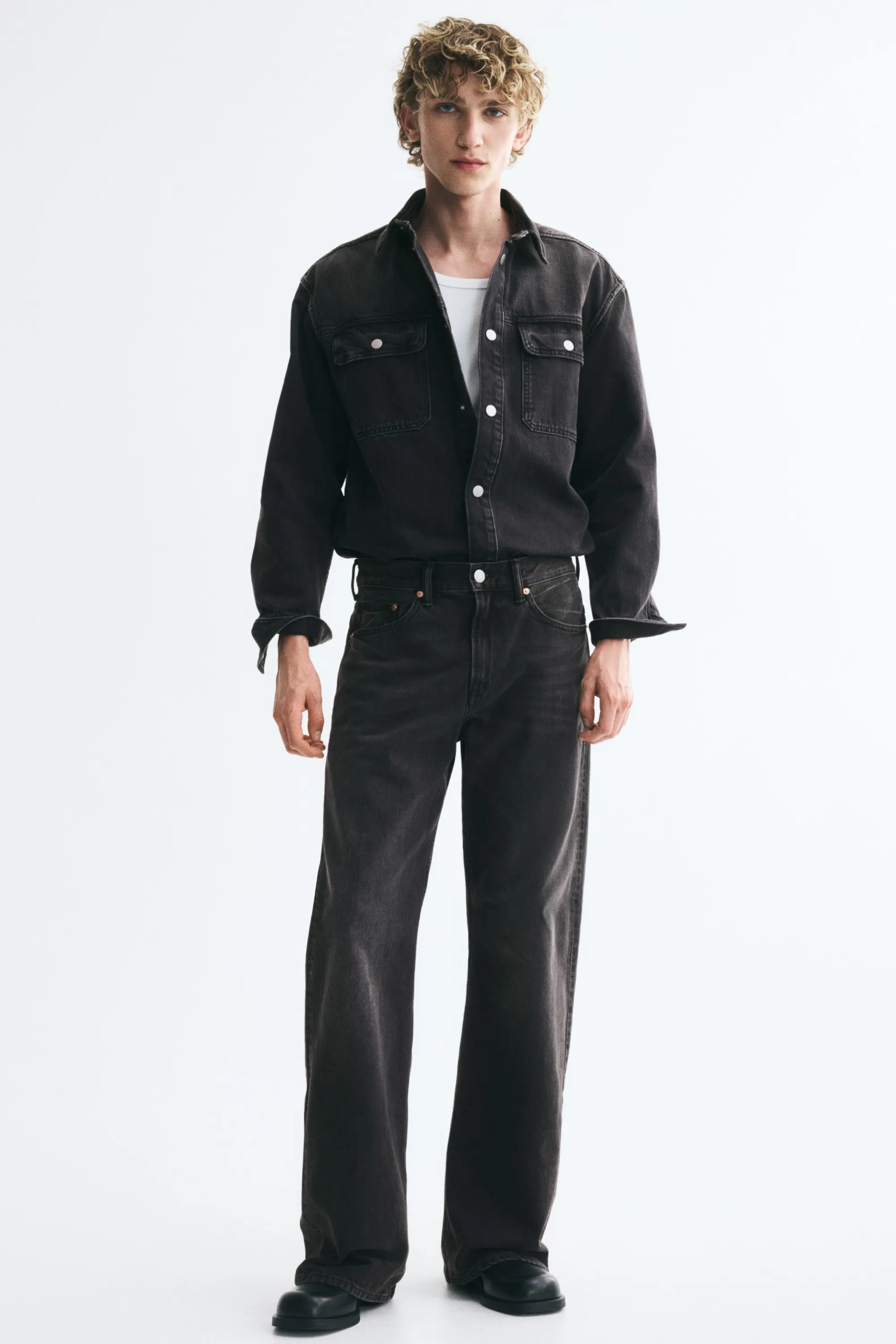 Surchemise en denim de coton - Noir denim