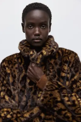 Manteau midi - Beige/imprimé léopard — photo 1