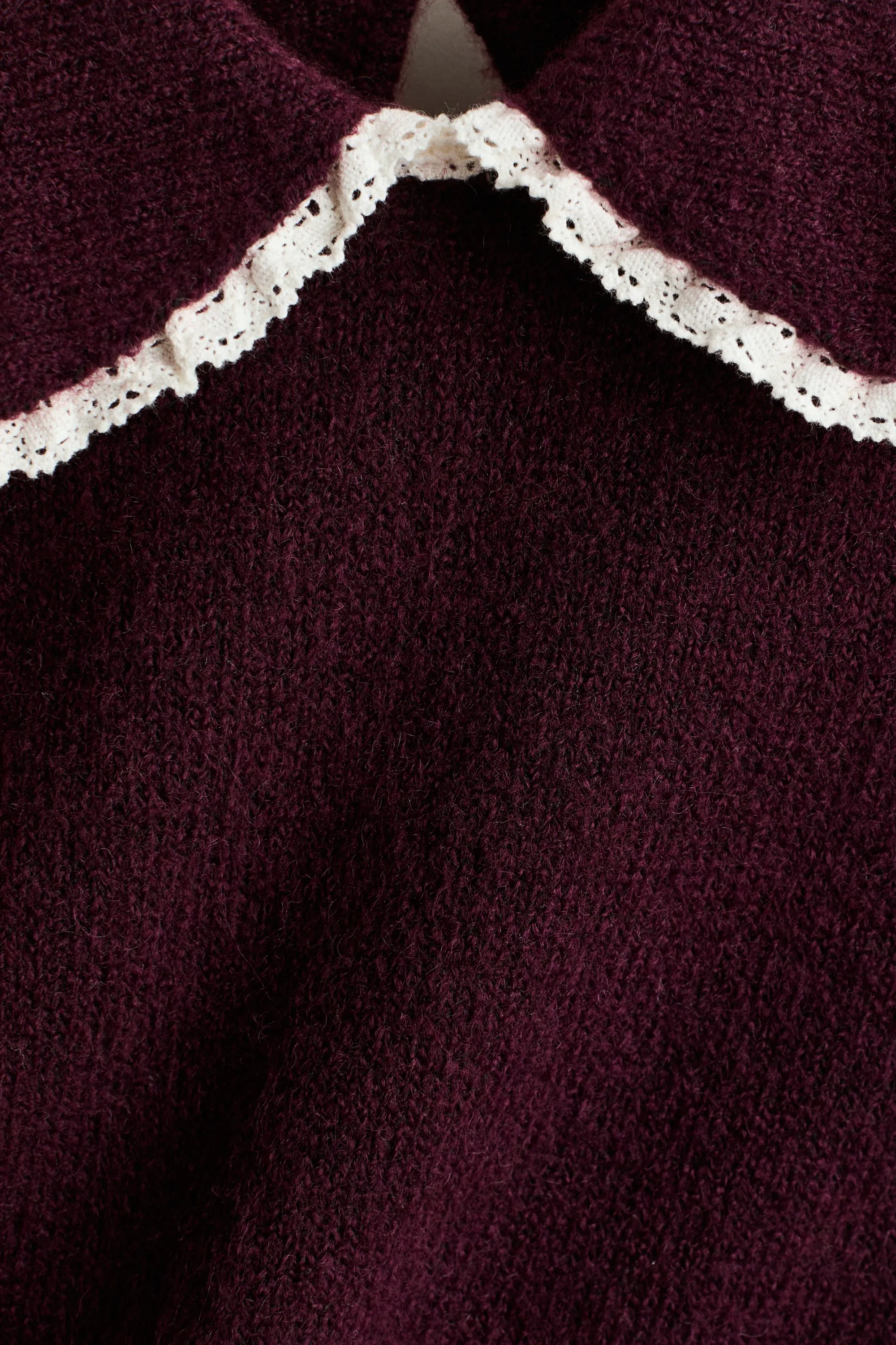 Pull avec col - Rouge foncé