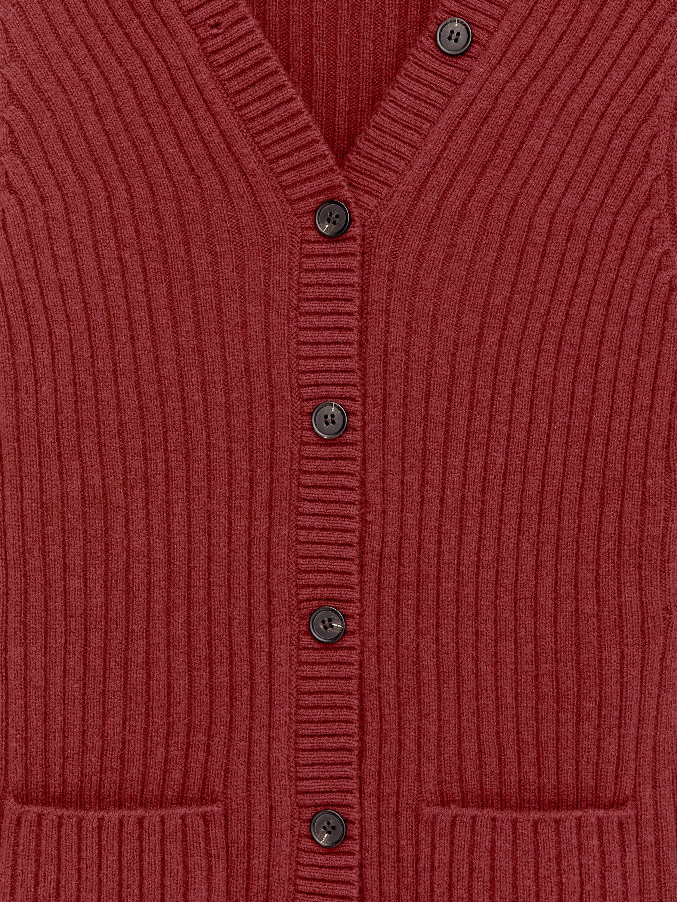 Cardigan en maille côtelée - Bordeaux