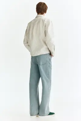 Chemise Oxford Loose Fit - Blanc/rayé — photo 3