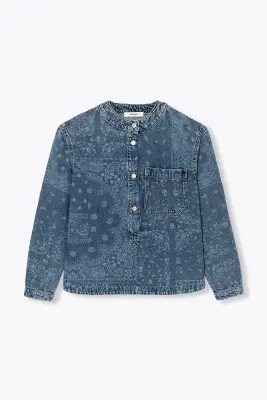 Chemise en jean motif au laser — photo 1