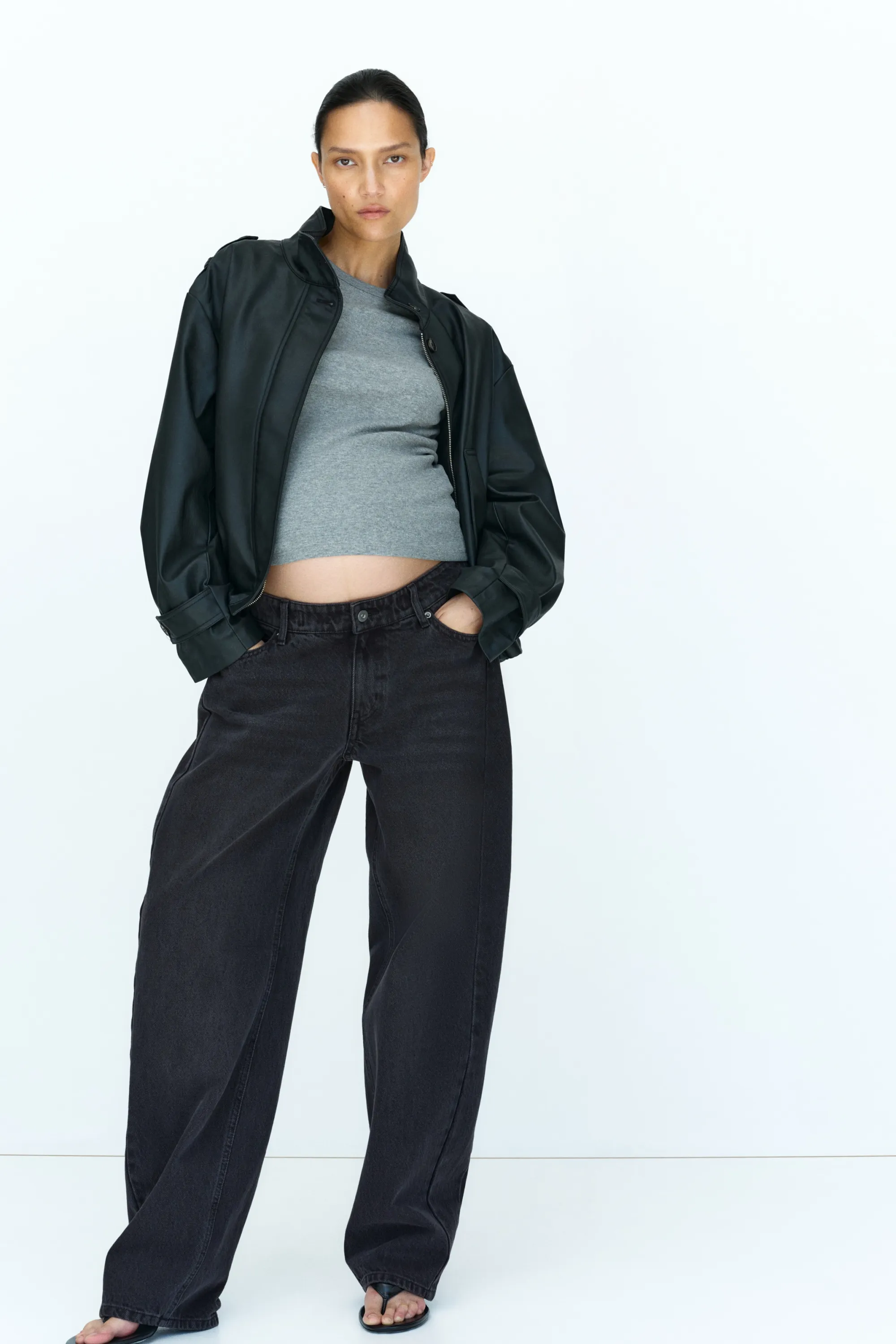 MAMA Jean à jambes barrel - Noir denim