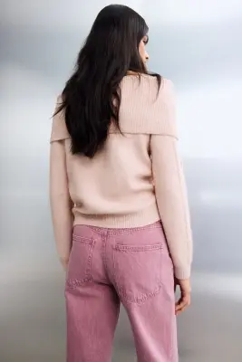 Pull épaules nues - Rose clair — photo 3