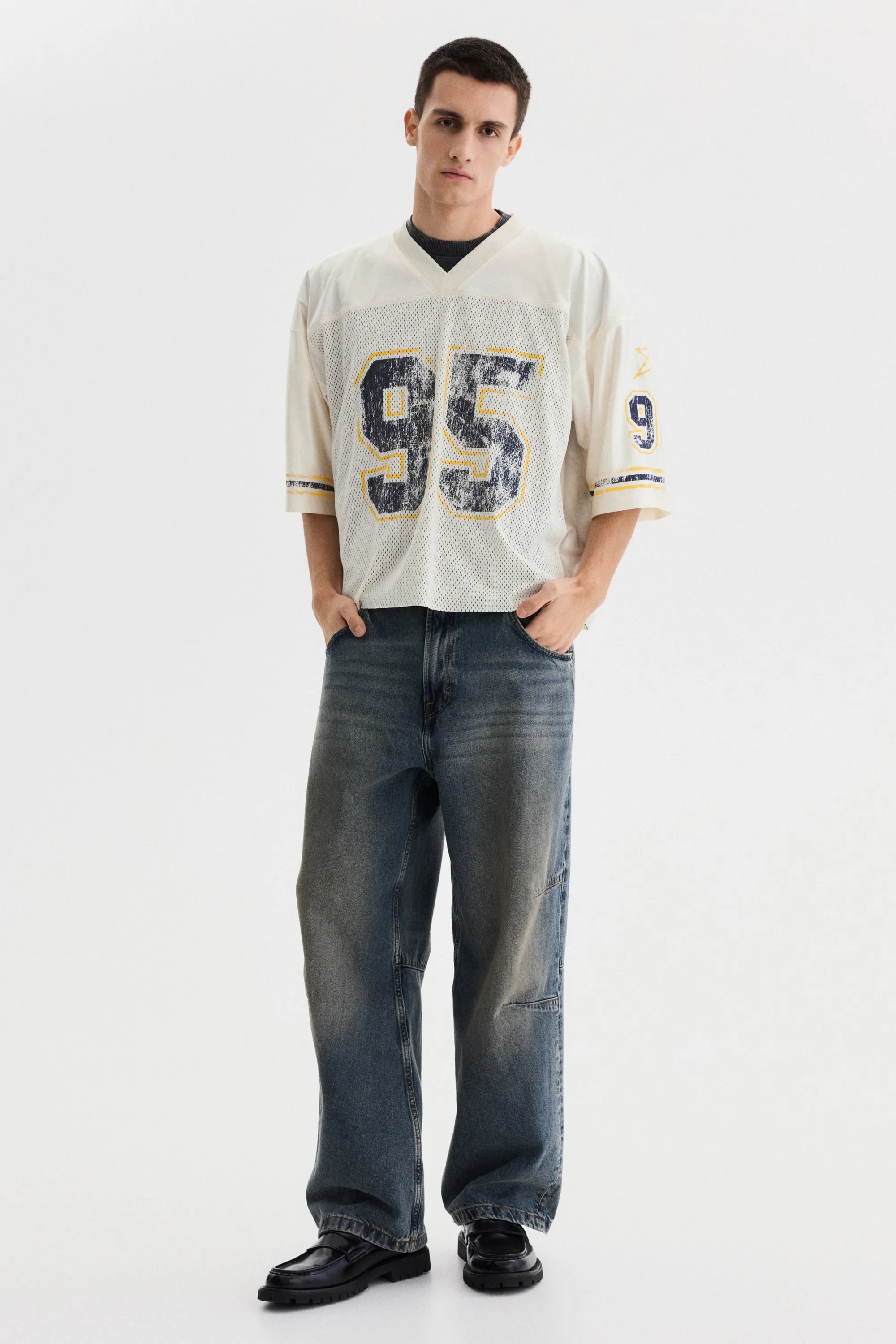 T-shirt Oversized Fit en mesh imprimé - Blanc/W. Coast 95