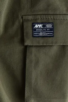 Pantalon jogger façon cargo - Vert kaki foncé — photo 3