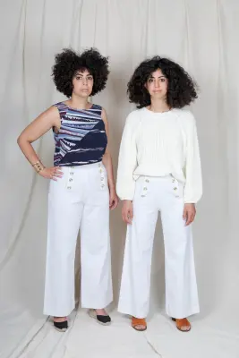 Pantalon Sailor – Mamamushi Studio - Blanc — photo 2