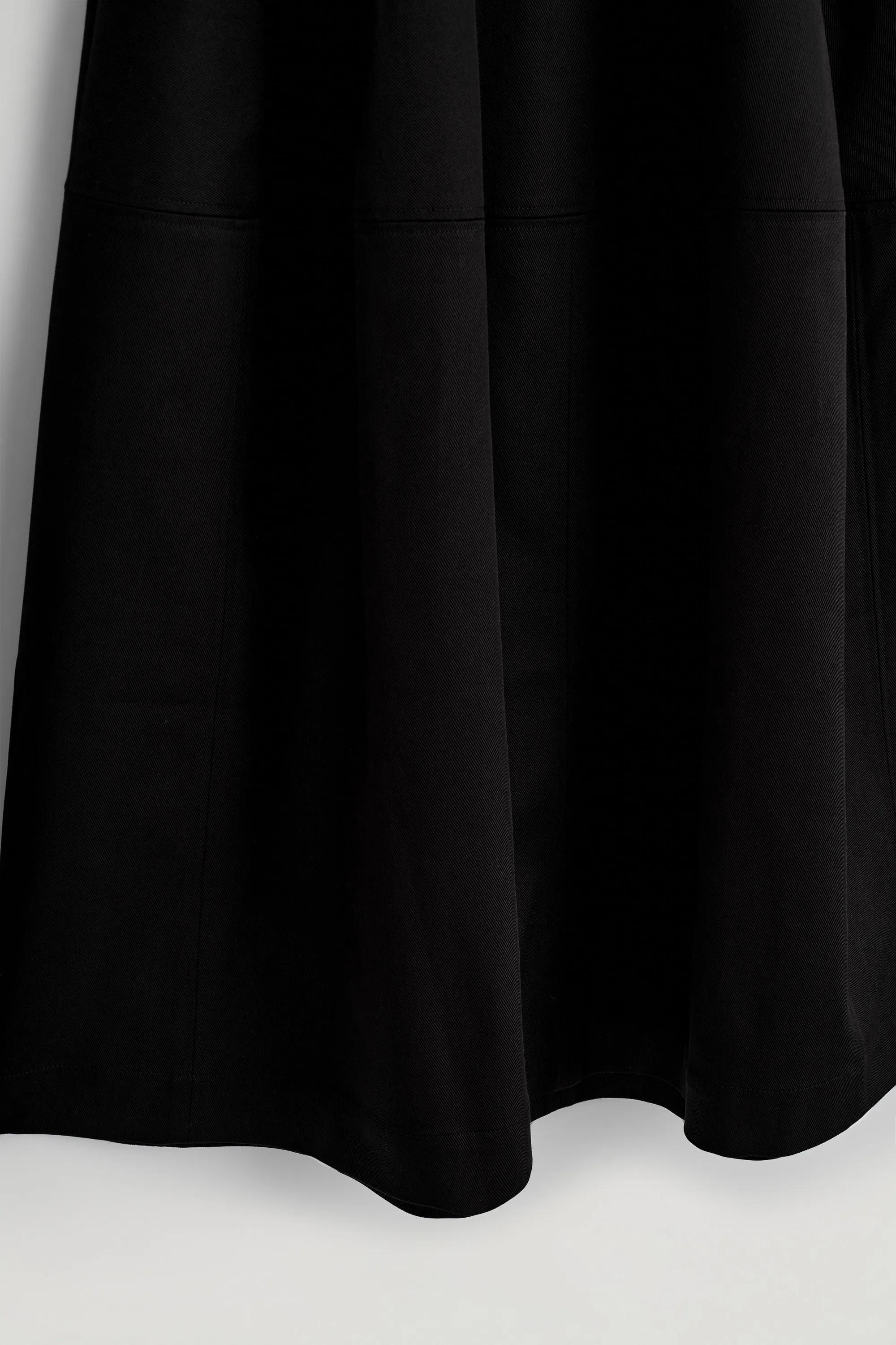 JUPE MIDI VOLUMINEUSE EN COTON - NOIR