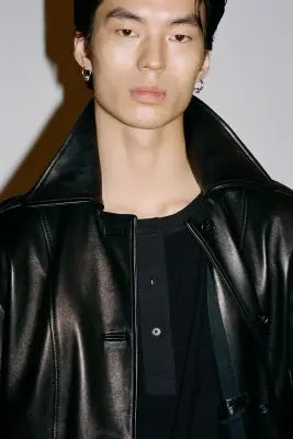 Four-way Stretch Regular Fit Henley top - Noir — photo 5
