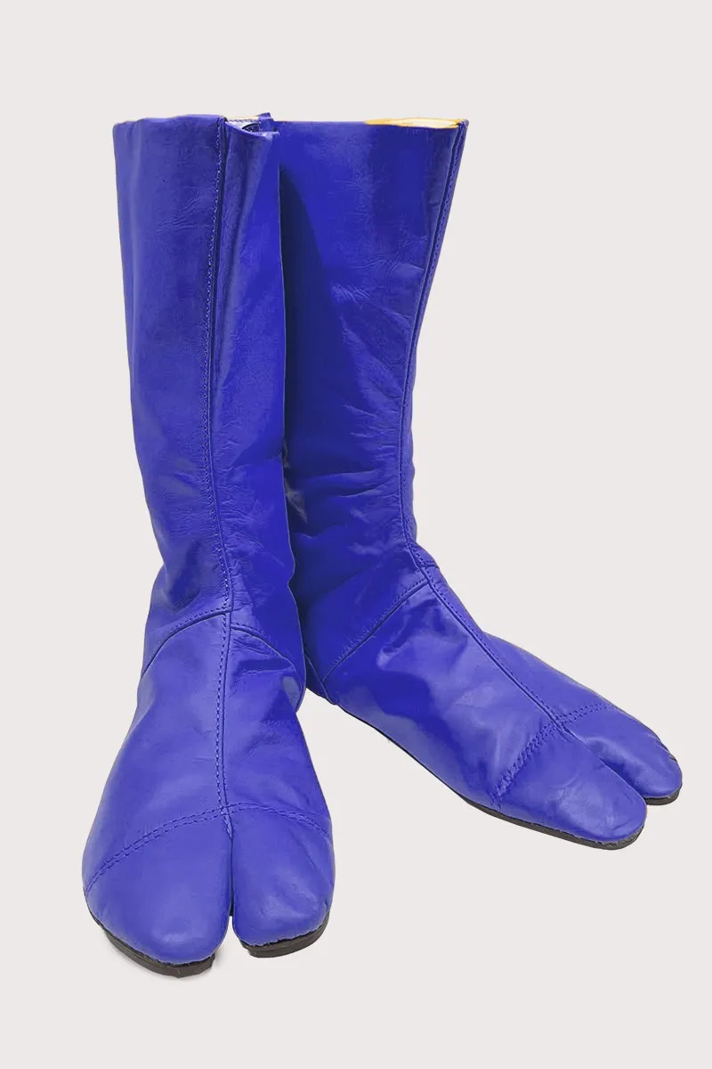 Bottes Tabi en cuir Bleu Electrique