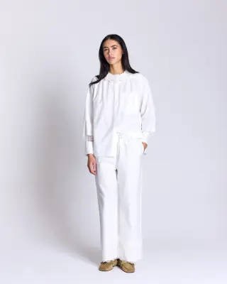 Chemise Leonor blanc naturel et dentelle — photo 5