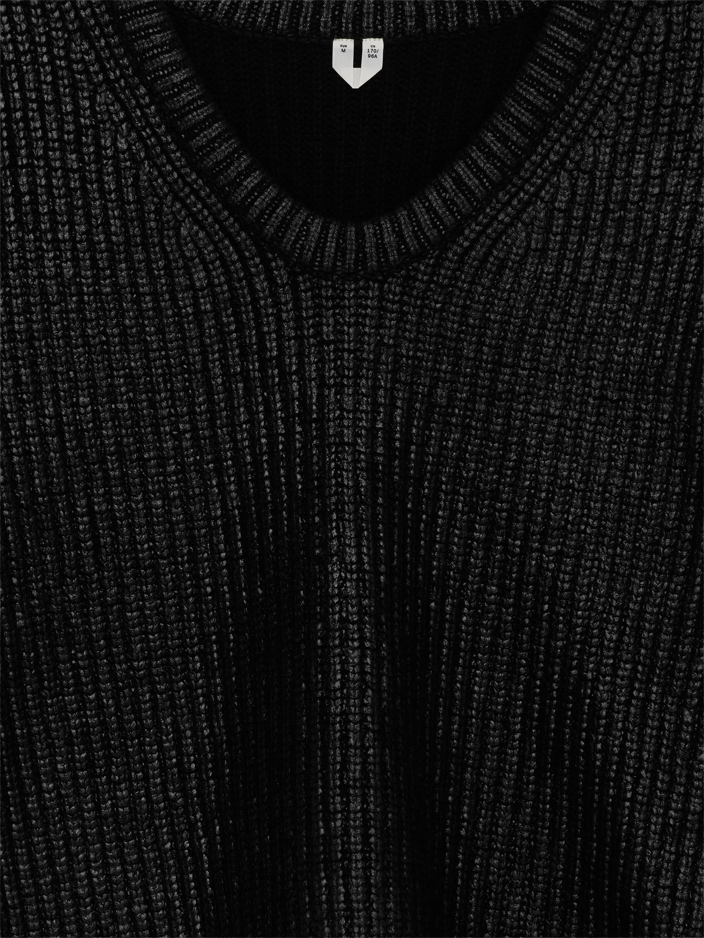 Pull en laine enduite - Noir