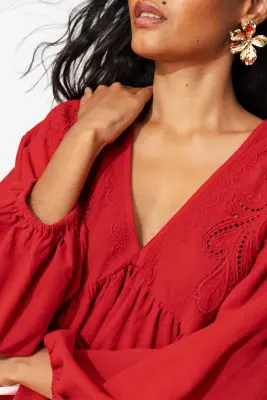 Robe courte brodée Femme — photo 5