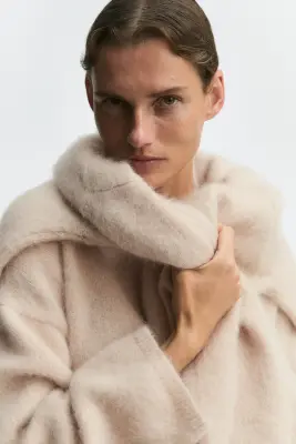 Pull oversize en mohair mélangé - Beige clair — photo 3