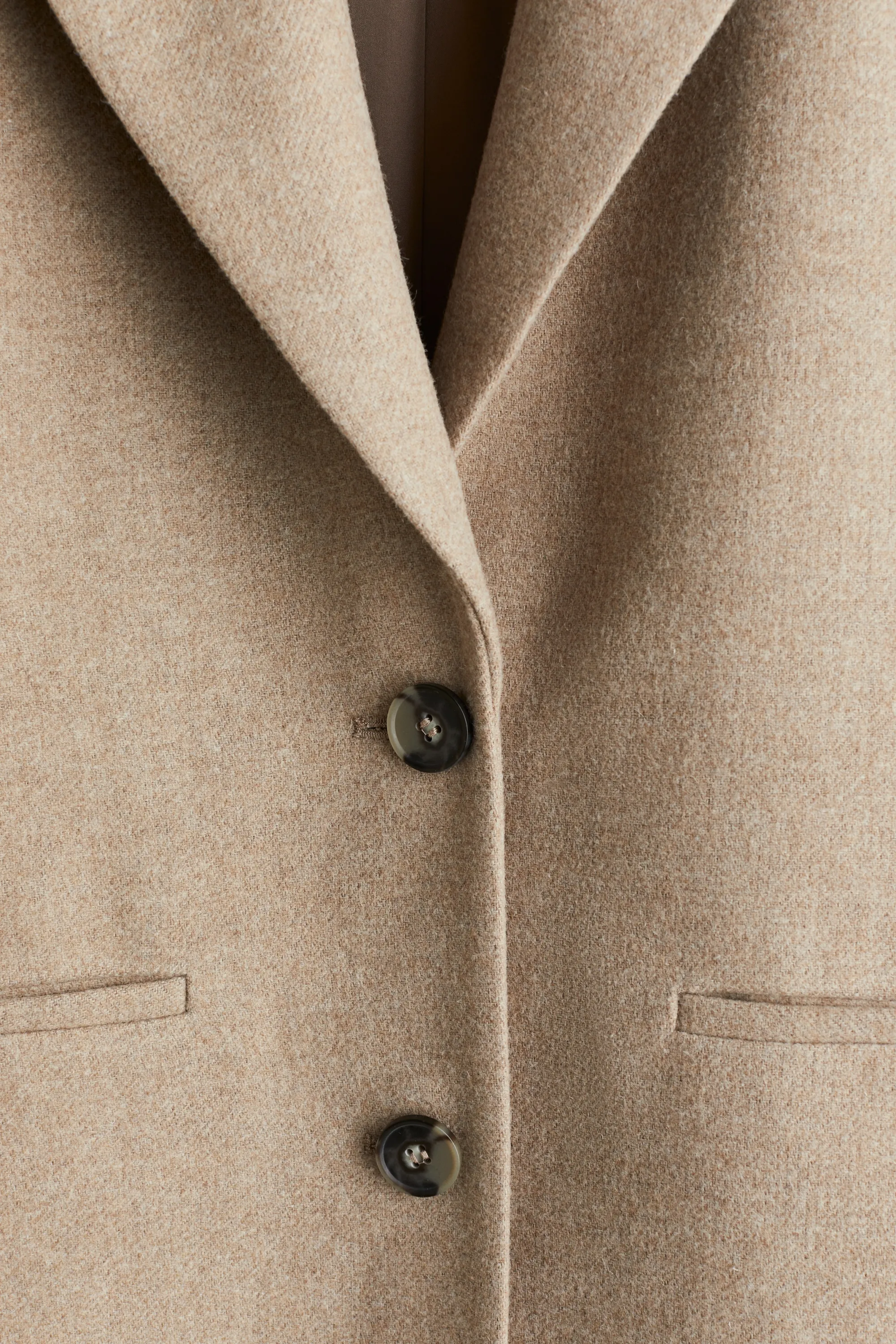 Manteau à fermeture droite - Beige chiné