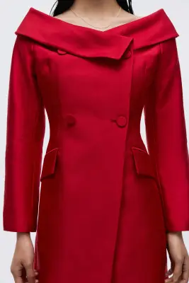 Robe blazer à fermeture croisée - Rouge vif — photo 1