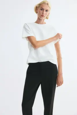 Pantalon cigarette - Noir/rayures tennis — photo 1