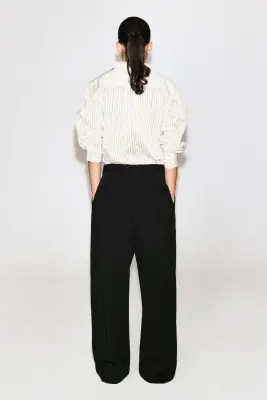 PANTALON DÉCONTRACTÉ LARGE ET FLUIDE - NOIR — photo 4
