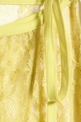 Jupe portefeuille en dentelle - Jaune clair — photo 4