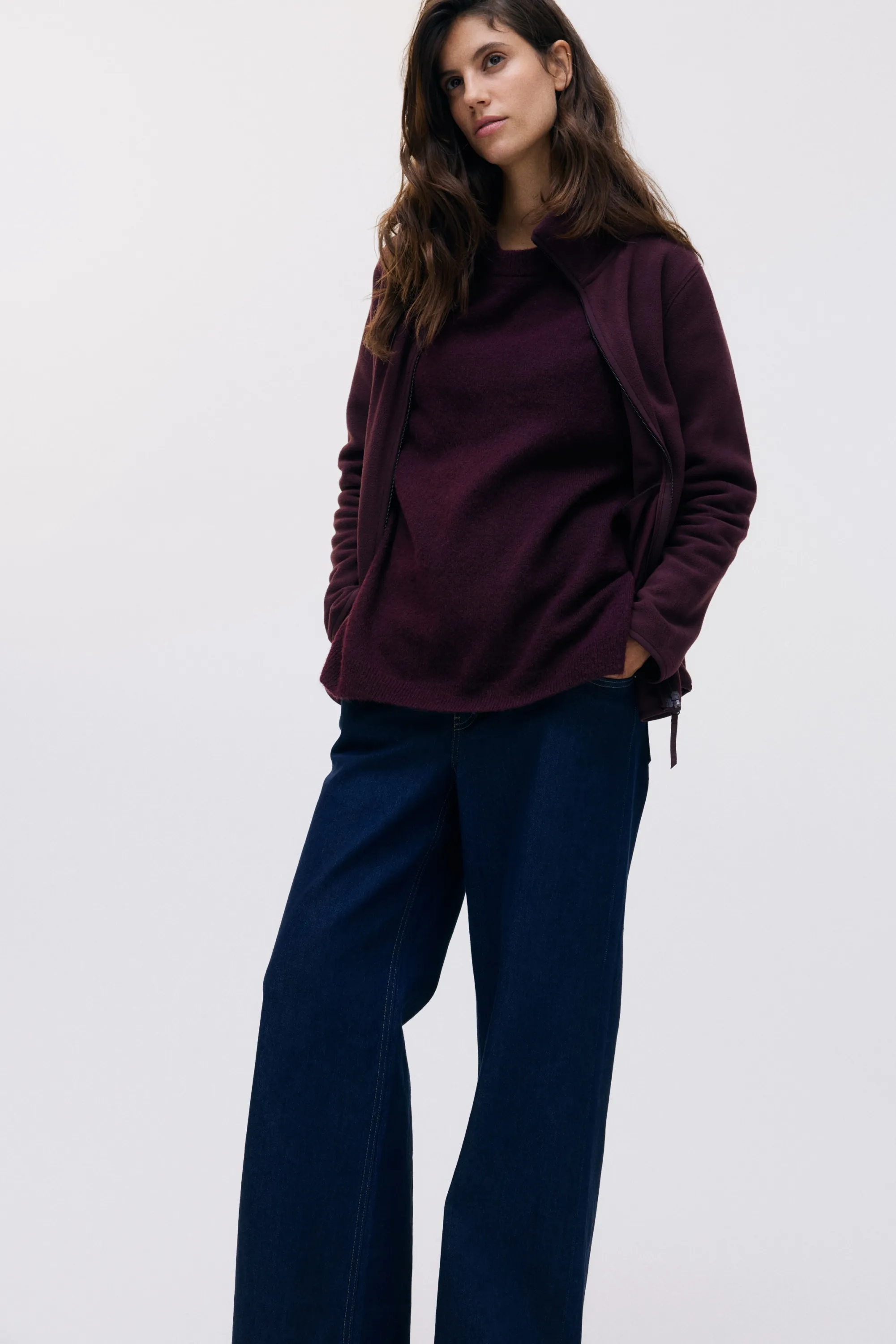 MAMA Veste de portage Before & After en polaire - Bordeaux