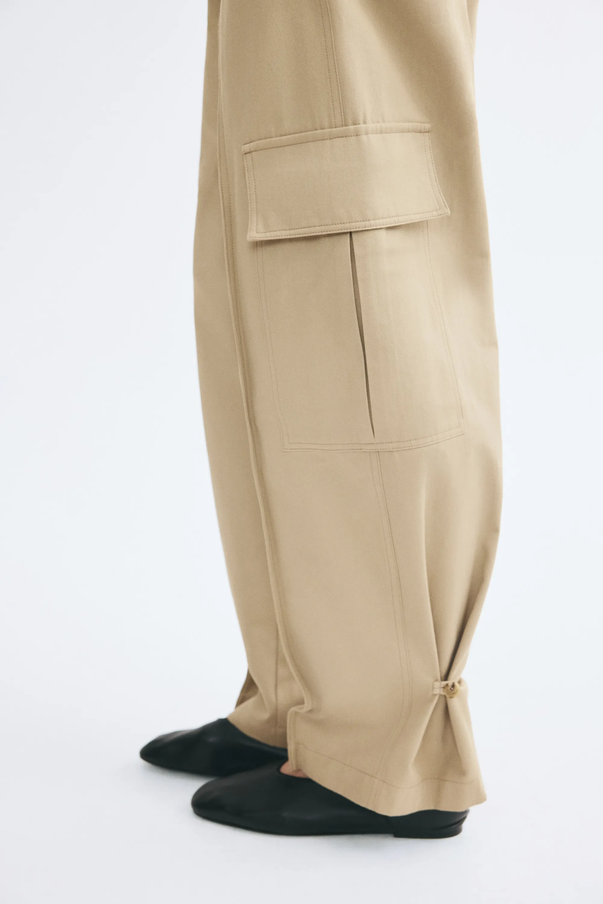 Pantalon barrel cargo - Beige