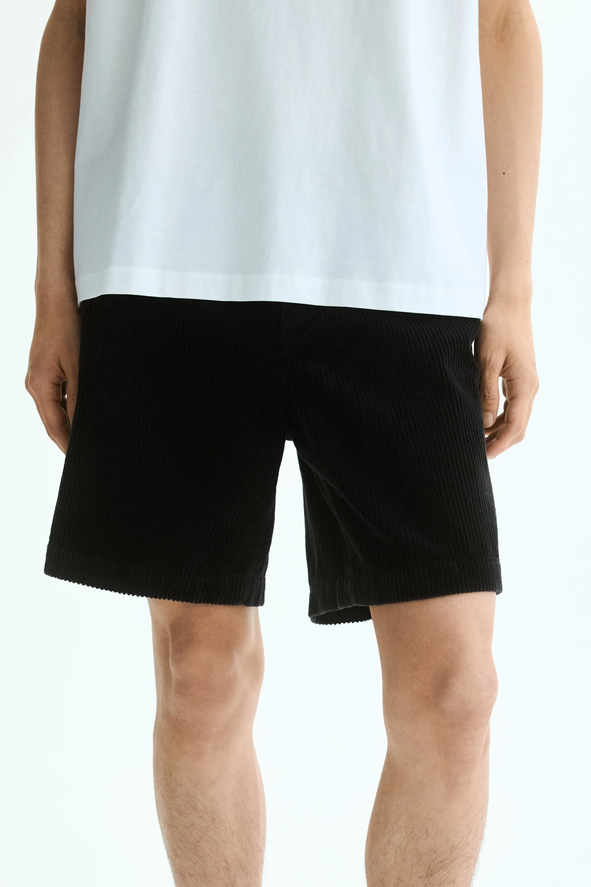 Short Loose Fit en velours côtelé - Noir