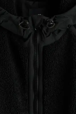 Veste à capuche en tissu Teddy bear - Noir — photo 5