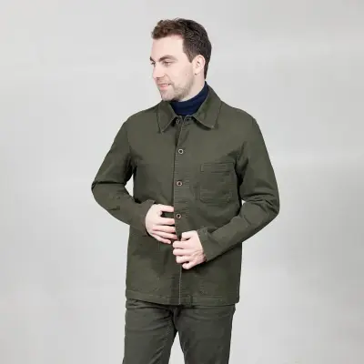 Veste workwear à tissu sergé brossé 2A/5C - Navy — photo 1