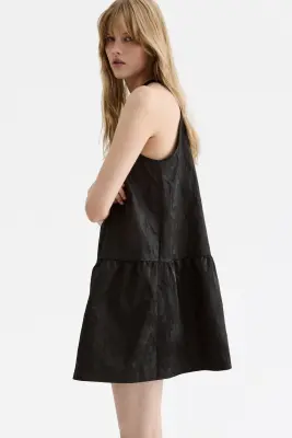 Robe en tissu jacquard - Noir — photo 4