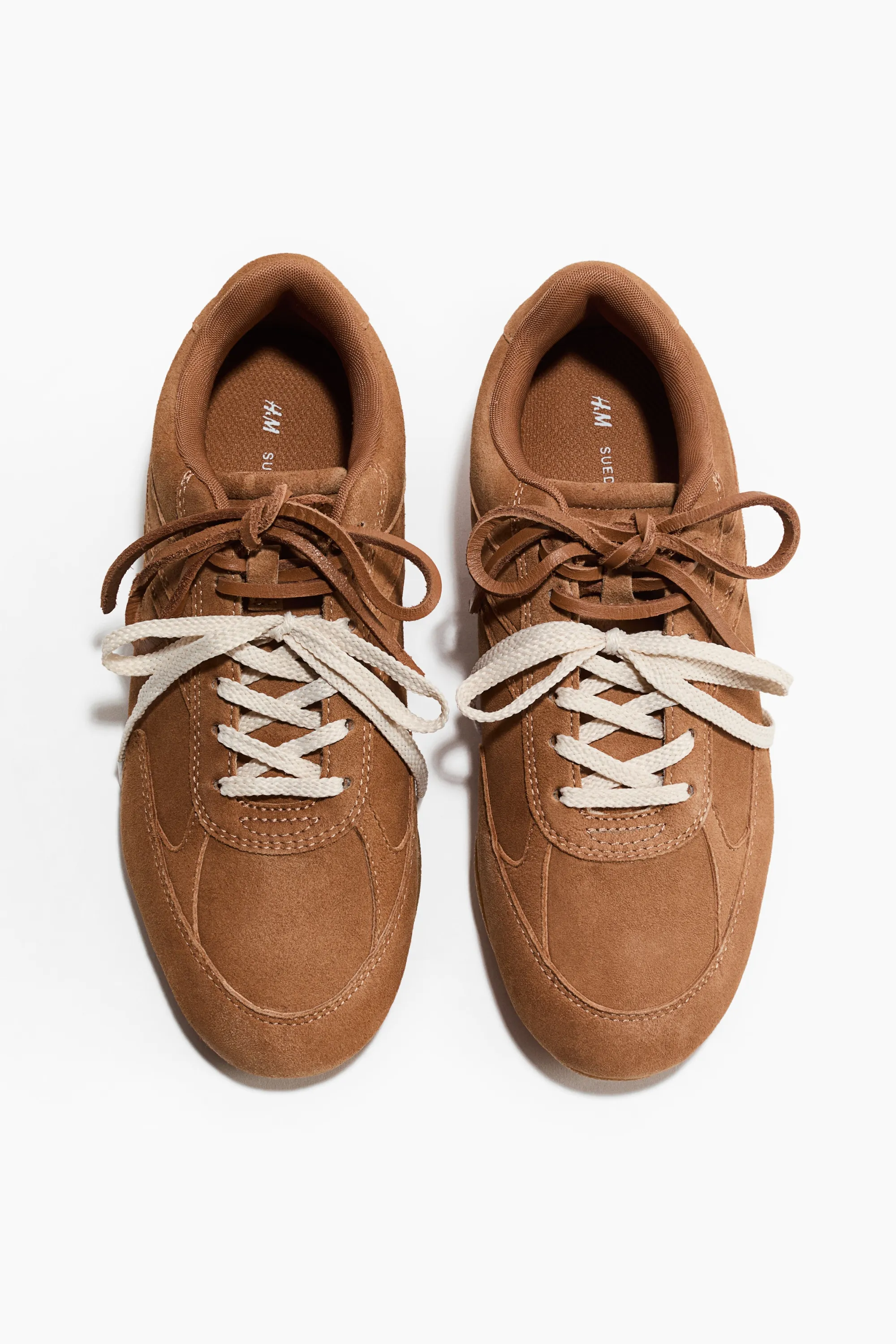 Sneakers en cuir velours - Marron clair