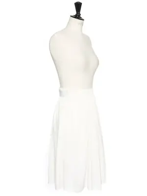 Jupe midi taille haute en soie drapée blanche Prix boutique 900€ Taille 36 — photo 2